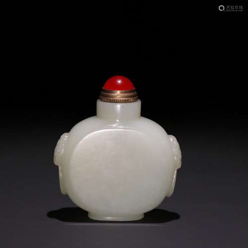 Hetian jade leontiasis auxiliary ear snuff bottlesSpecificat...