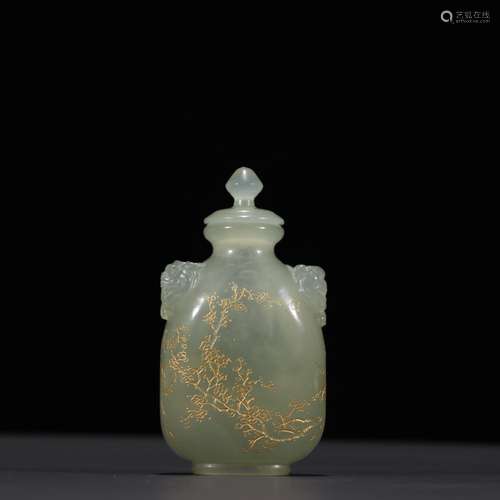 Frozen stone paint plum blossom verse snuff bottlesSpecifica...