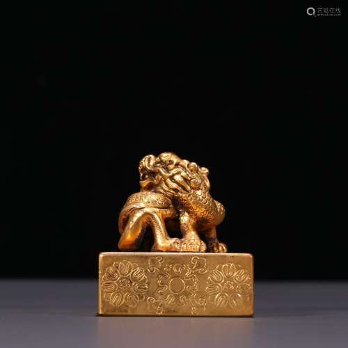 : copper and gold dragon sealSpecification: 5.8 cm high 5.2 ...