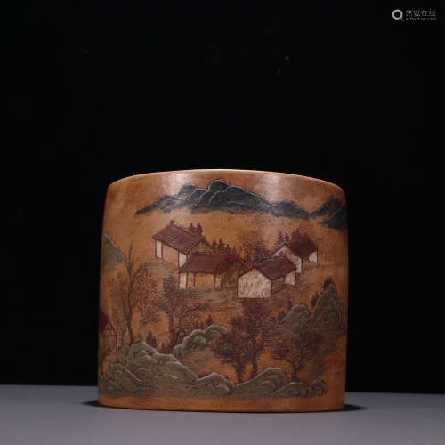 At the beginning of Yang Ji landscape purple pen container.S...