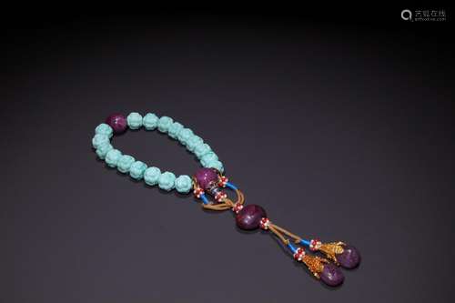 Lines 18 child holding a turquoise twine.Specification: bead...