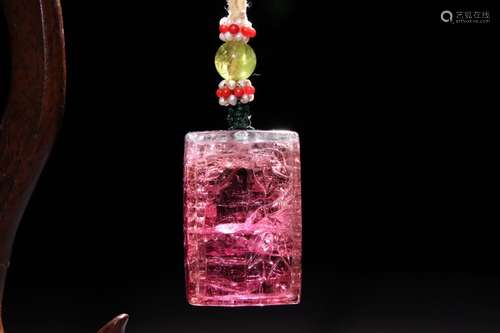 Pink tourmaline gourd - hang corrugated lines.Specification:...