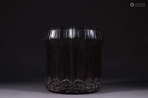 Lobular rosewood satisfied grain brush pot.Specification: hi...