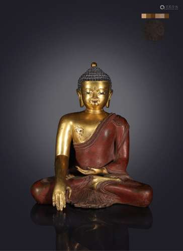 Precision casting copper gold shakyamuni Buddha statueSize, ...