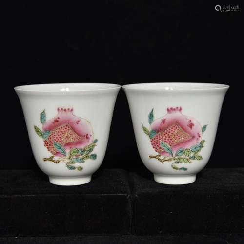 Three fruit grain powder enamel cup,Size 6.2 * 6.7,