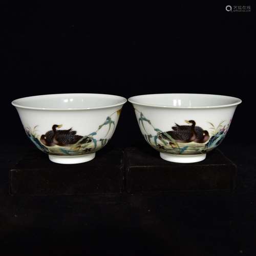 Colored enamel LuYanWen bowl,Size 5.9 * 10.9,