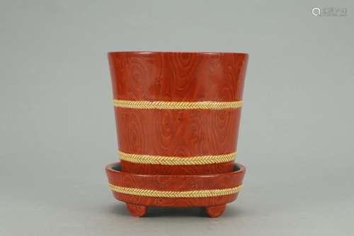 , "" imitation wood grain glaze flower POTSSize: 1...