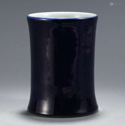 , blue glaze brush potSize, 13.3 9.7 cm in diameter weighs 5...