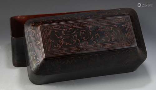 Lacquer boxes, hempSize, wide 19 high 36.5 14.3 cm long weig...