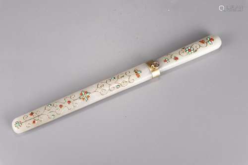 : "" hetian jade treasure flower tattooed dagger30...