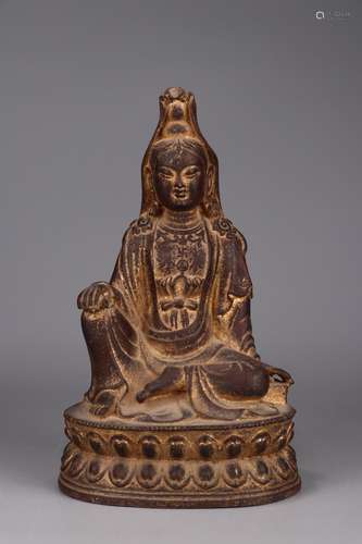 en guanyin cave: copper paint18.5 cm long, 16 cm wide, 31 cm...