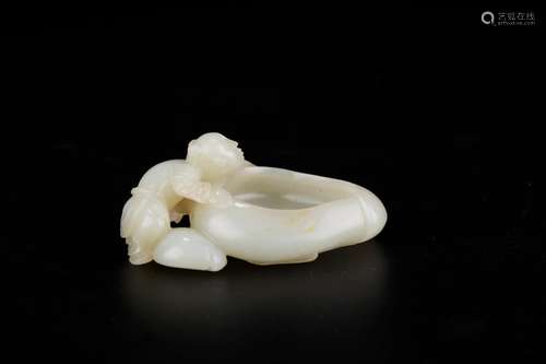 Water jar, hotan jade boySize: 6 x 8 x 4 cm weight: 89 gIn h...