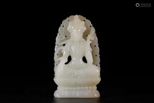 Hetian jade guan YinSize: 4.7 * 2 * 8.2 cm weighs 102 g.