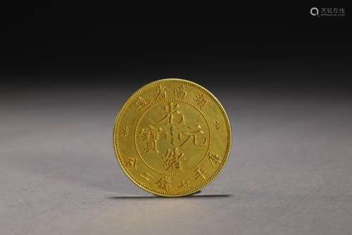 , fine gold dragon coinSize: 4 * 0.22 cm 28 g.