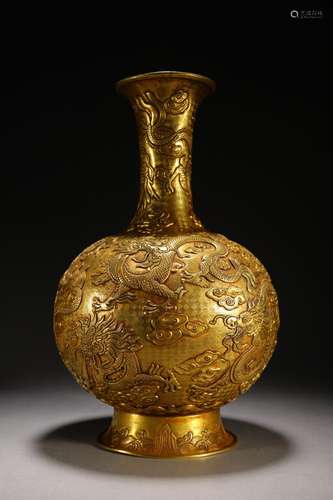 , fine gold dragon designSize: 19 * 31 cm weighs 1840 g.