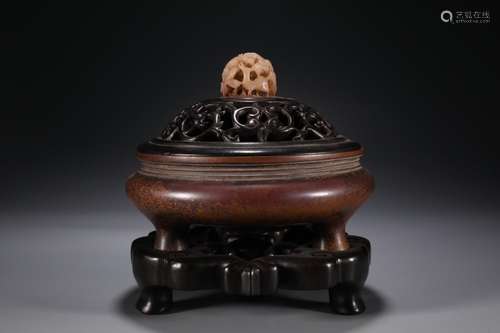 Incense burner, copper by typeSize: 15 * 14.5 cm weighs 2528...