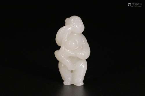 Hetian jade, the ladSize: 3 cm long, 2.5 cm wide, 5.5 cm hig...