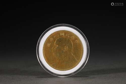 , sterling silver and gold COINSSize: 4 x 0.24 cm 27 g.