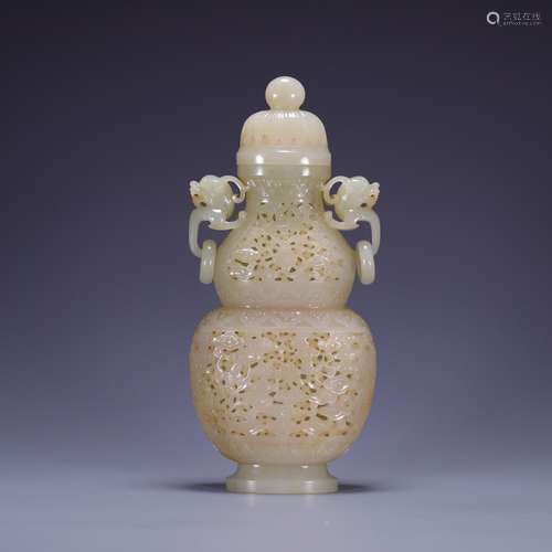 Hetian jade dragon ear ring bottle gourd, size: 22 * * 10 * ...