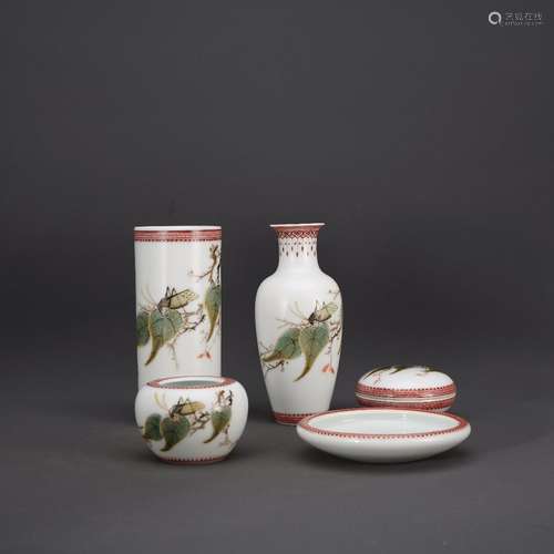 "Four five powder enamel paintedcaterpillar fungusSize,...