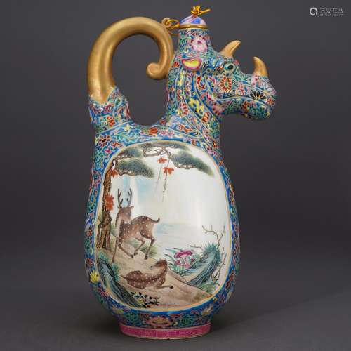 Pastel gold beast first tattoo deer potSize, 12 * 9 * 28 cm