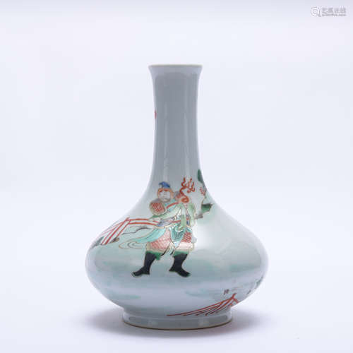 A Wu cai 'figure' vase