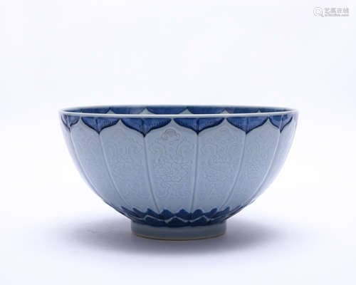 A blue and white bowl