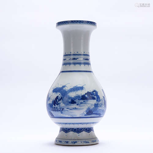 A blue and white 'landscape' vase