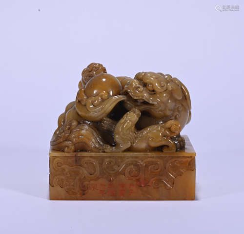 A Shou shan stone 'beast' seal