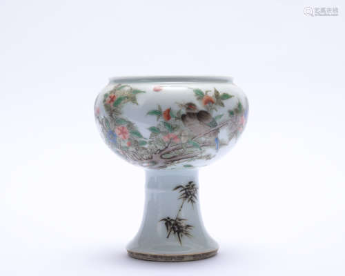A famille-rose 'floral and birds' bowl
