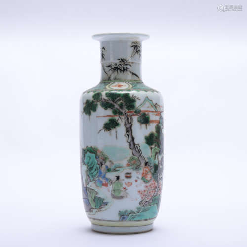 A famille-rose 'landscape' vase