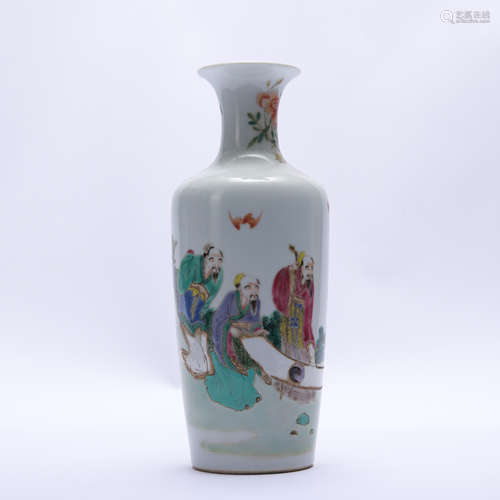 A Wu cai 'figure' vase