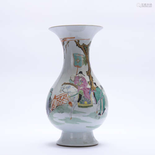 A Wu cai 'figure' vase