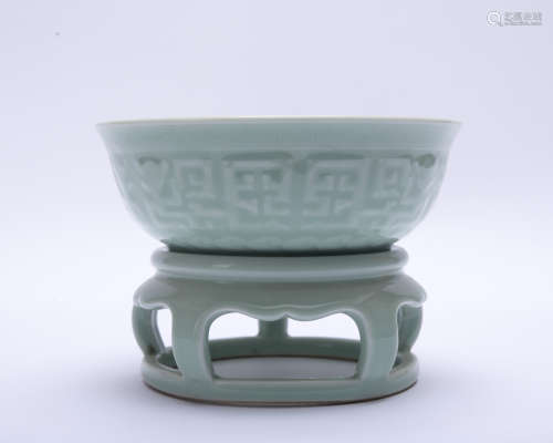 A celadon-glazed bowl