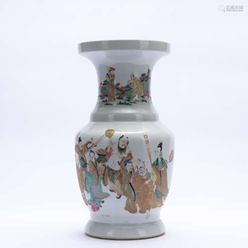 A Wu cai 'figure' vase