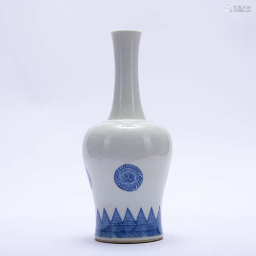 A blue and white vase