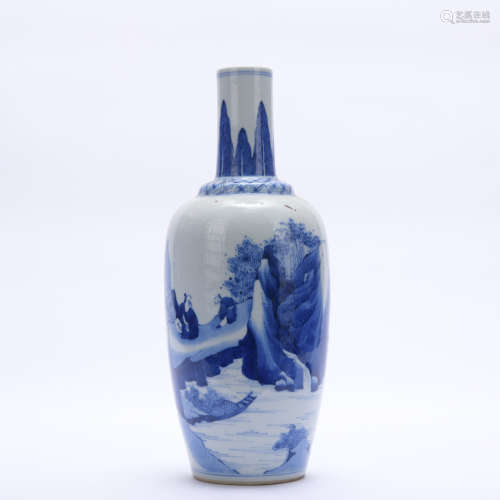 A blue and white 'landscape' vase