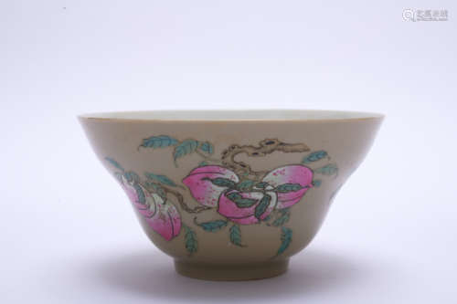 A famille-rose 'peach' bowl