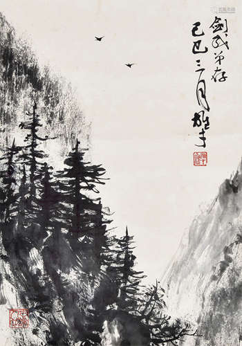 黎雄才 	山水