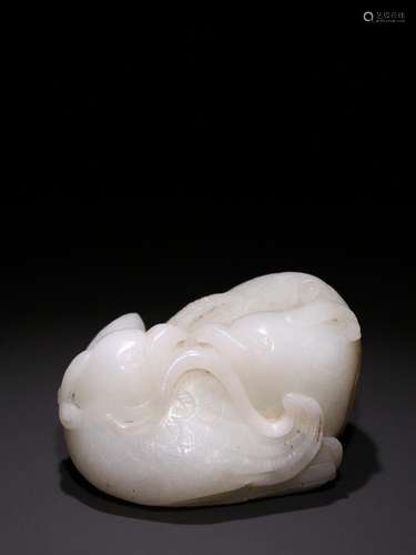 Hetian jade double phoenix bird carvings.Specification: high...