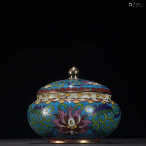 Fetal cloisonne copper lines cover pot flowersSpecification:...