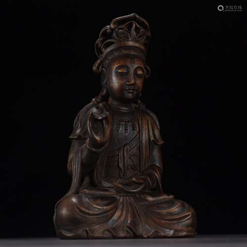 Old aloes guanyin statuesSpecification: high generous 24.3 *...