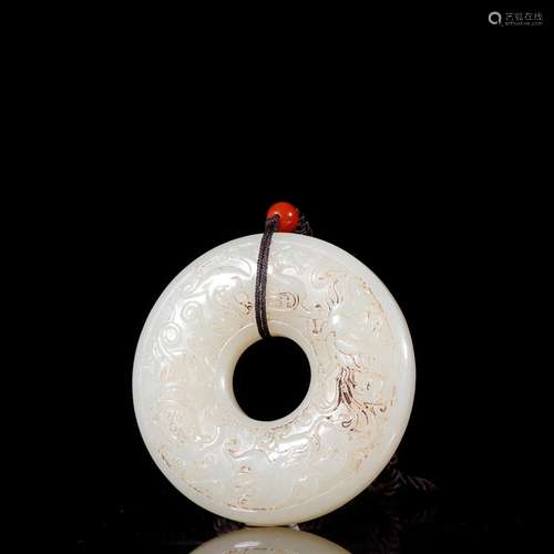 Hetian jade four sacred animals yuhuanSpecification: 5.6 1.1...