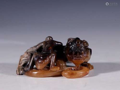 Ancient jade yu beast furnishing articlesSpecification: long...