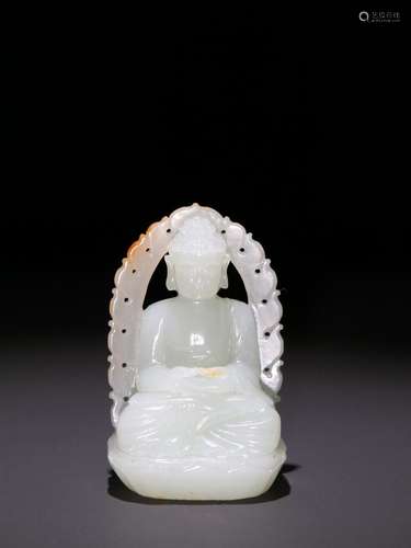 Hetian jade seed makings Buddha statue.Specification: high 6...