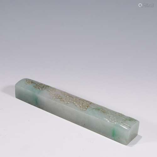 Old jade plum flower tattoos paperweight.Specification: leng...