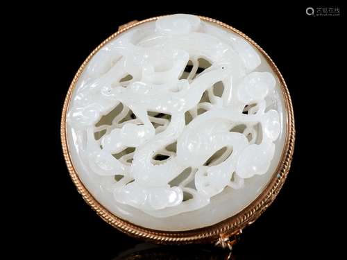 Silver and gold inlaid with hetian jade sweet bursaSpecifica...