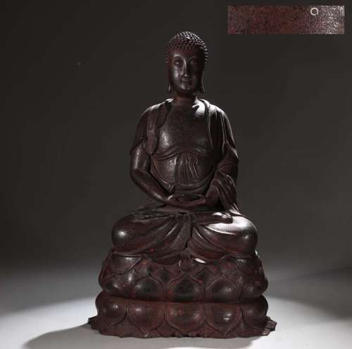 旧藏大明永乐精铸铜胎阿弥陀佛坐像