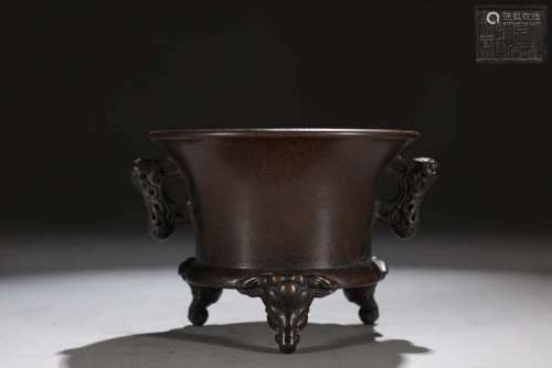 旧藏宣德精铸铜胎法盏炉