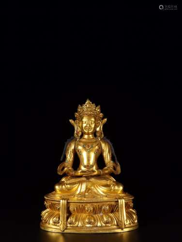 gold amitayus statuesSize 17.8 cm wide and 13.3 x 10 cm high...